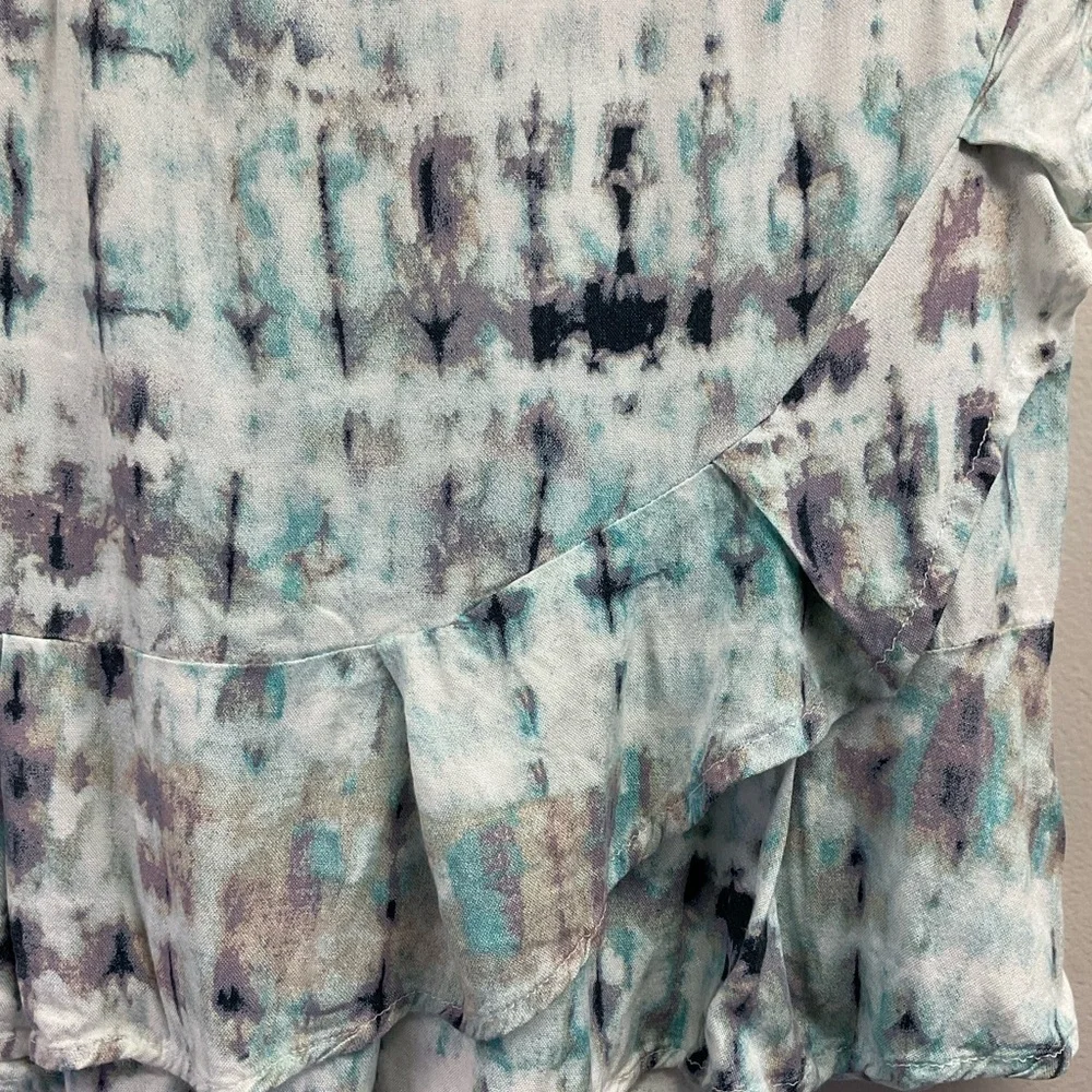 Sim & Sam Faux Wrap Ruffle Tie Dye Skirt